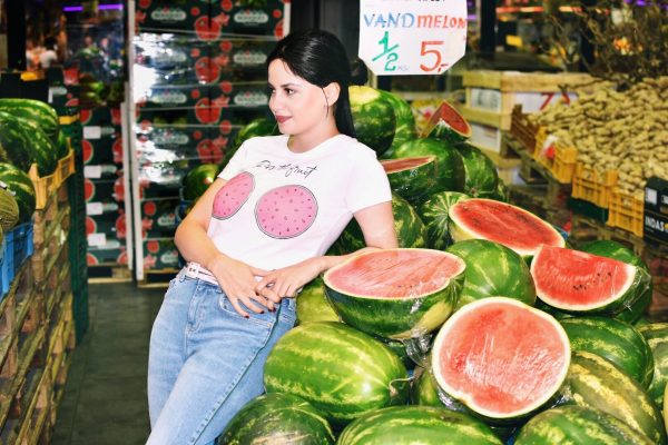 girl watermelon stand